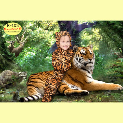 шаблон для фотошоп на тигре
