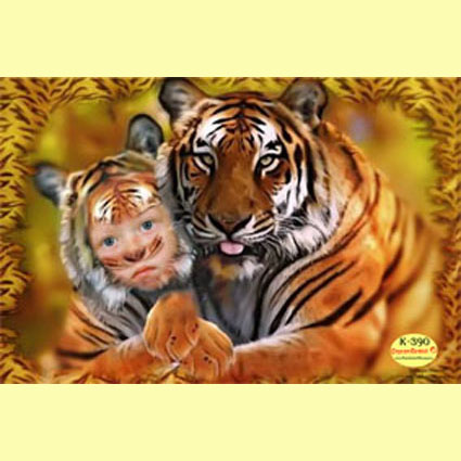 шаблон для фотошоп тигрёнок